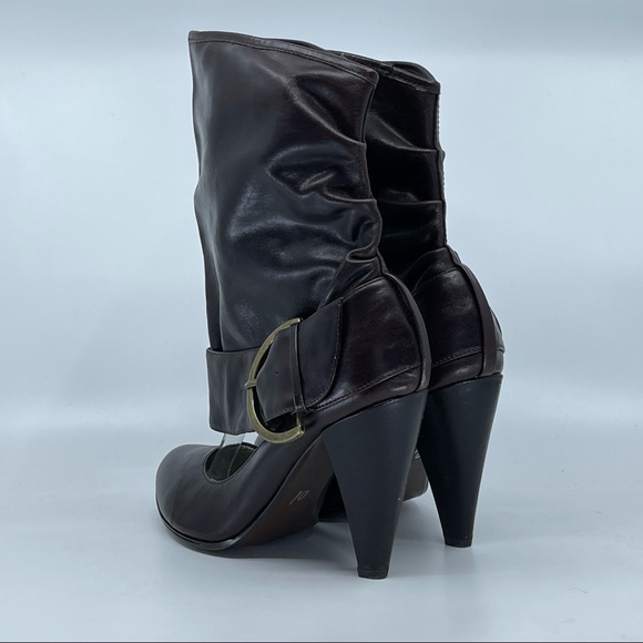 NAUGHTY MONKEY OXBLOOD LEATHER SLOUCHY BOOTIE - Picture 3 of 9